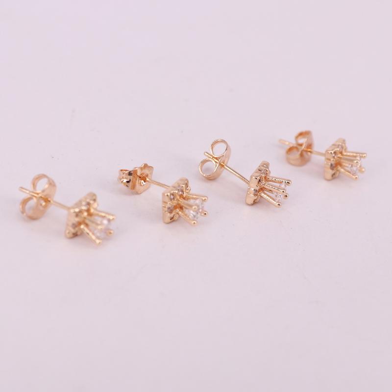 

square ear stud with cz rose gold color for festival gift to friend and mother beauty diy jewelry buy 1 get 1 free box