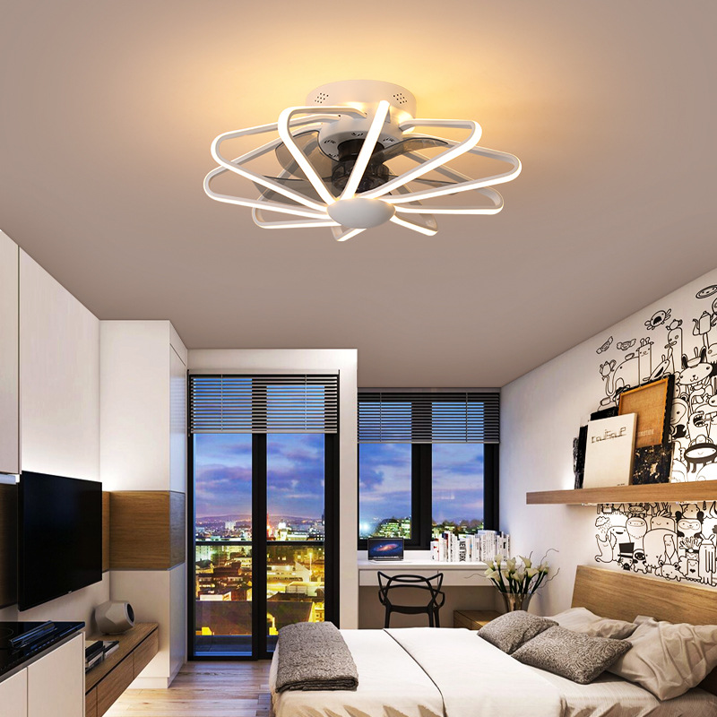 

Brand New Restaurant Fan Light Bedroom Ceiling Fan Light Living Room Lamp Integrated LED AC220V Pure Copper Motor