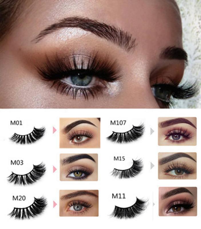 

1 pair of Handmade 3d mink hair false eyelashes for makeup tools colorful package