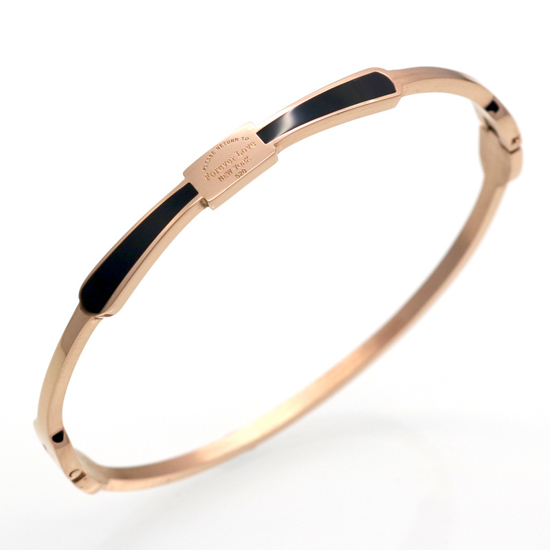 

Wholesale 2020 New Fashion Stainless Steel Bangles Bracelet For Women Rose Silver Color Charm Top Jewelry