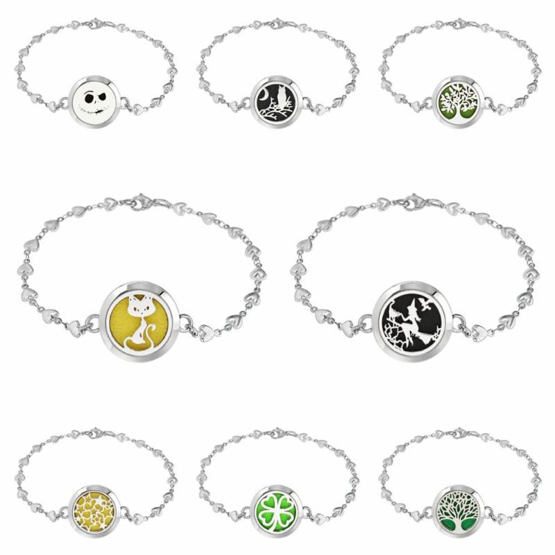 

cat witch 25mm diffuser bracelet 316L stainless steel women bangle bracelet essential oil aroma locket with 10pcs pads