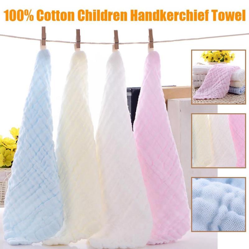 

Baby Six-layer Washed Gauze Square Towel Sweat Towel Bibs 6 Layer Solid Soft Saliva Handkerchief Toddler Feeding Burp @30, Baby towel