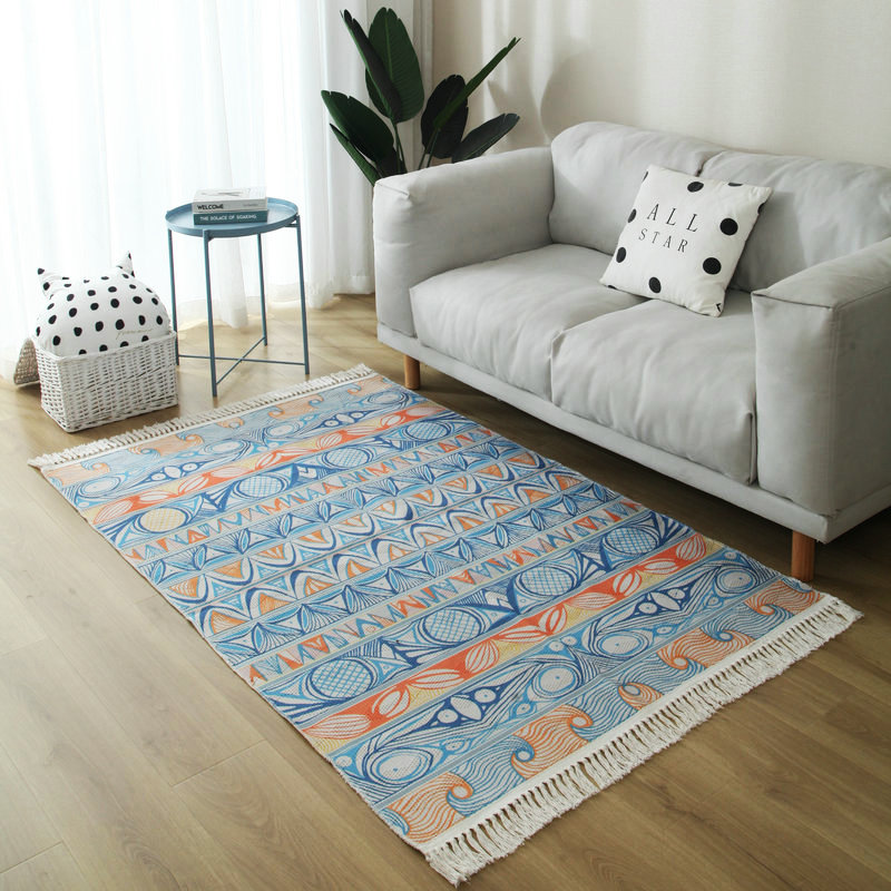 

Carpets Bohemia Cotton Linen Hand Woven Morocco Area Rugs For Living Room Bedroom Entrance Doormat American Bedside Wash, 10