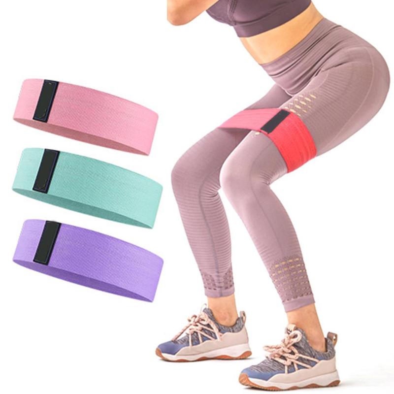 

3Pcs Fitness Body Building Elastic Rubber Resistance Bands women home Latex Strength Training hip lift leg beauty slim Yoga Belt, Red