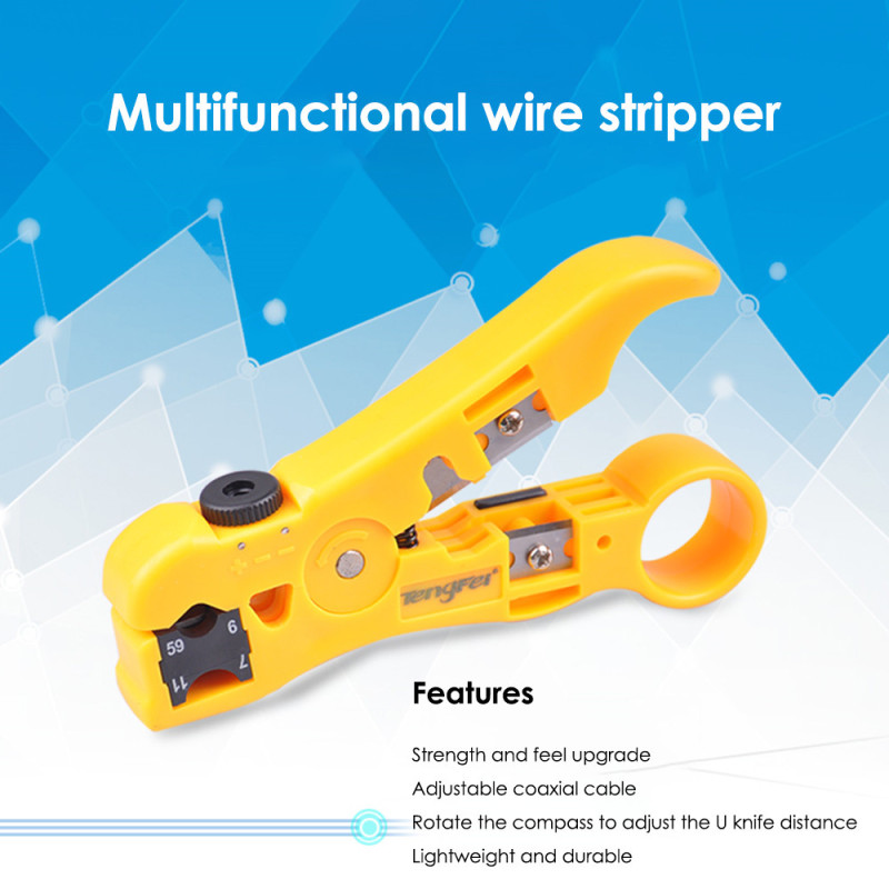 

Coaxial Cable Combination Tool Set Coaxial Cable Crimper Kit Adjustable RG6 RG59 RG7 RG11 Stripper Mechanic tool