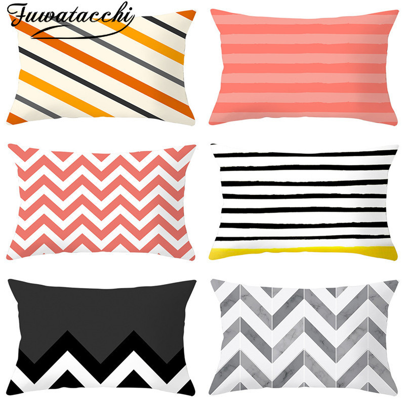 

Fuwatacchi Striped Geometric Pattern Cushion Covers Colorful Throw Pillow Covers for Home Sofa Decoration Pillowcases 30*50cm, Pc12665