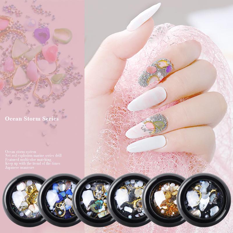 

Shining Diamonds Dazzling Marine Style Nail Sticker Sequins Nail Art Decoration Ocean Storm Drill Shell decoration