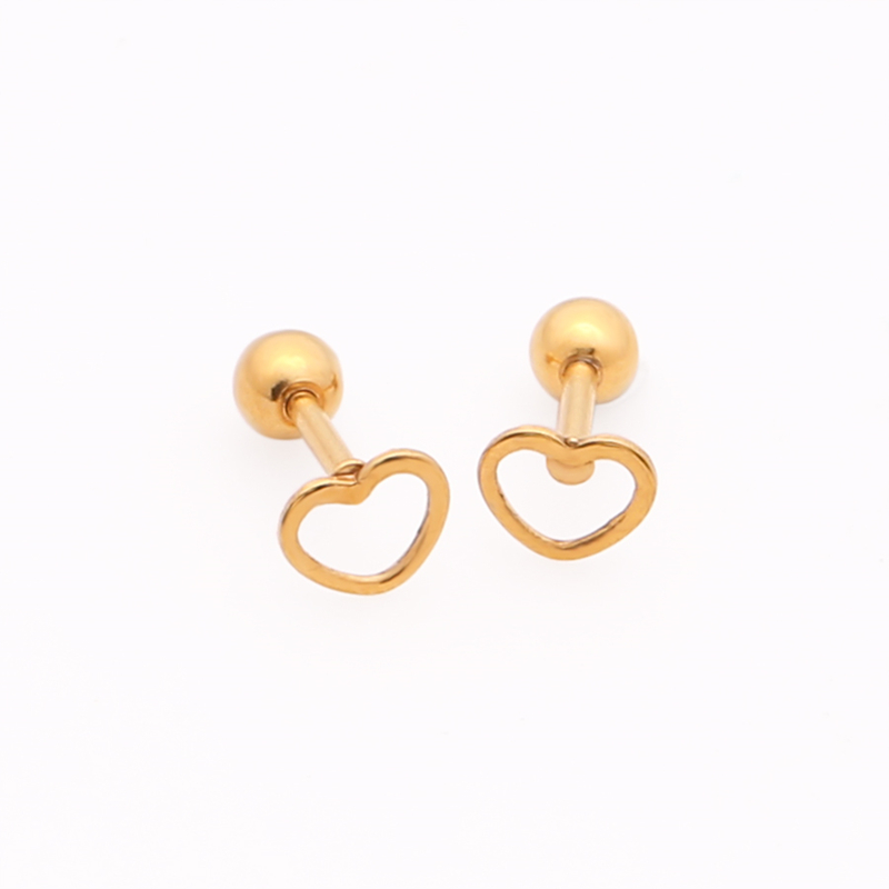 

Small heart earrings cute stud earrings cool ear piercing jewelry 1 pair
