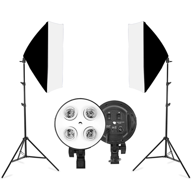 

2 pcs 50x70CM Lighting Four Lamp Softbox Kit With E27 Base Holder Soft Box Camera Accessories For Photo Studio Vedio
