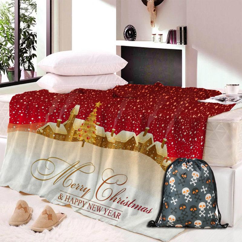 

Custom DIY Printing Christmas Blanket 3D Cartoon Print Sherpa Fleece Wearable Blanket With Hat for Adults Kids Bedding