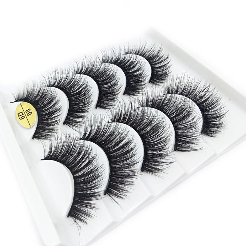 

5 Pairs 6D Faux Mink False Eyelashes Long Wispies Lashes Handmade Cruelty-free Extension Criss-cross Natural Eyelashes Makeup