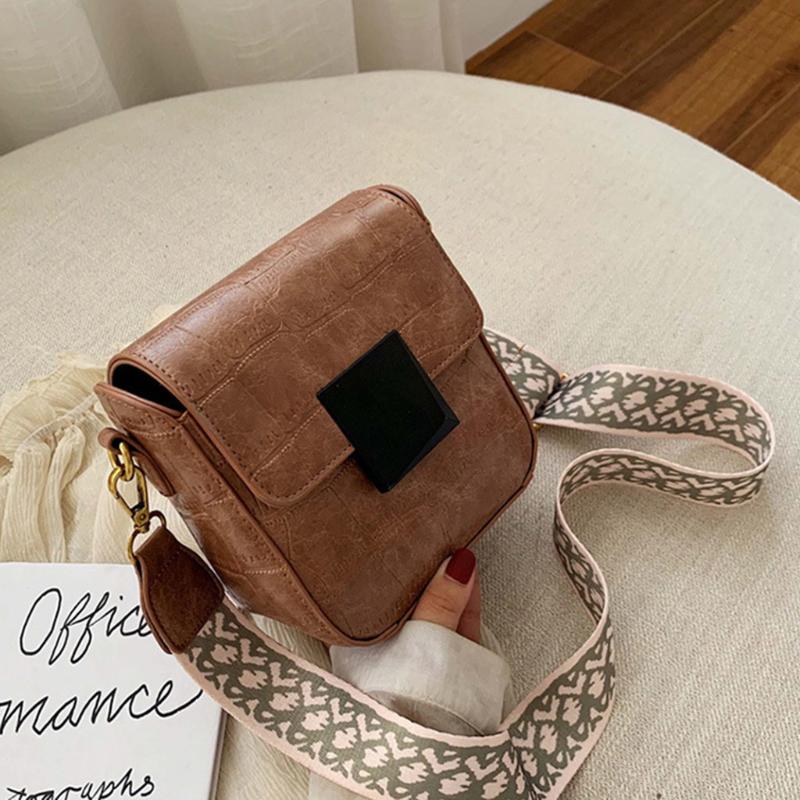

2020 New Fashion Small Square Bag Retro Leather Shoulder Bag luxury handbags women bags designer bolsa feminina, Black