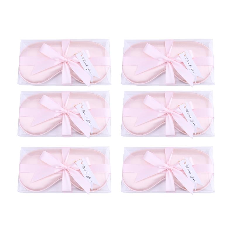 

Party Favor 6-Pack Eye Sleep Masks With Gift Box Ribbon Tag Bridesmaid Gifts Satin SPA Bridal Tribe Soft Blindfold Wedding Favors