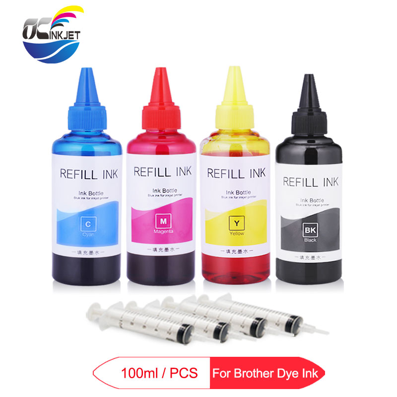 

4x100ml Universal Dye Ink Bottle For Bother LC103 LC113 LC121 LC123 LC127 LC563 LC3017 LC3029 LC3217 LC3317 LC3617 Printer Ink