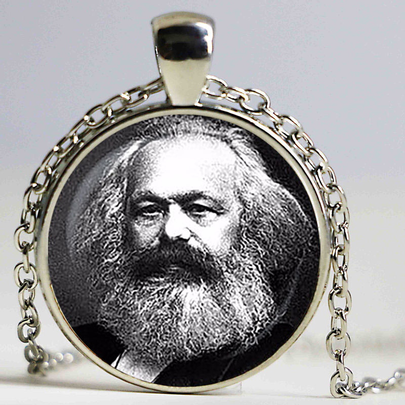 

Karl Marx philosopher pendant. Revolutionary socialism Marxism necklace. , Famous Peop ,christmas gift,sliver plated