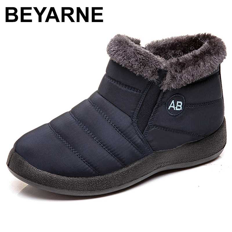 

BEYARNEFashion Women Boots Waterproof Snow Boots for Winter Shoes for Women Keep Warm Ankle Plus Size WinterFootwear, Black