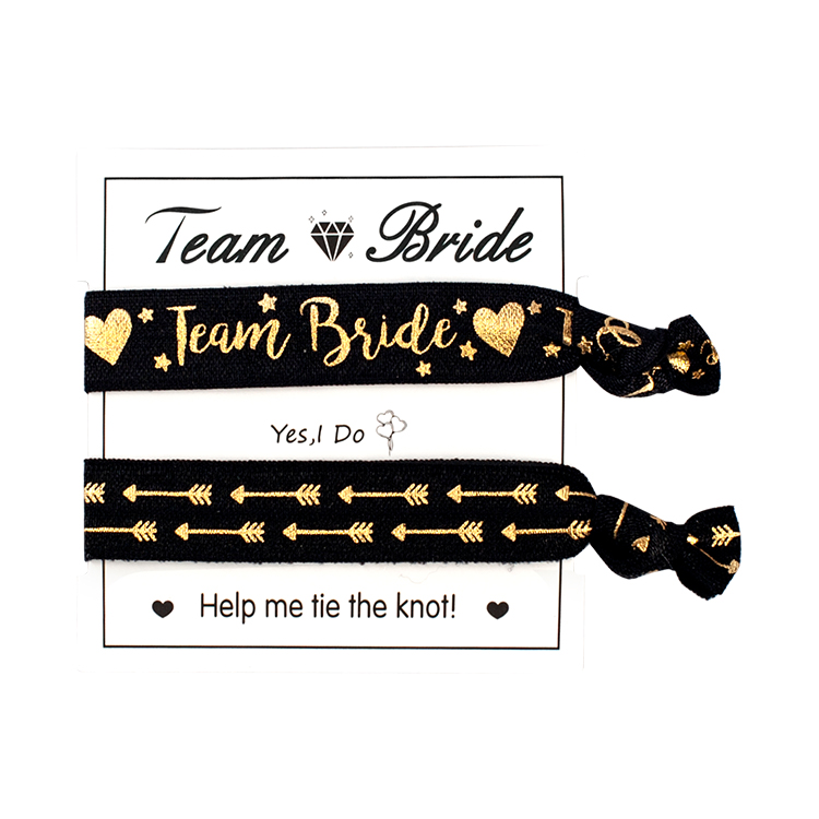 

Gold Foil Bride Tribe Print Bracelet Hair Tie For Best Friend