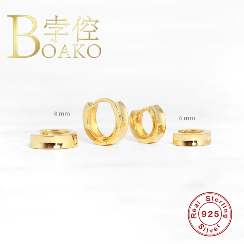 

BOAKO Ins Style Earrings For Women 925 Sterling Silver Earrings Hoop Round Earcuff Pendientes Piercing Jewelry Brincos #9.2