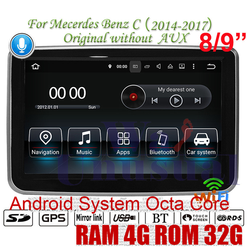 

WANUSUAL Android 8.0 Car GPS Navigation For Mecerdes C 2014 2020 2020 NO DVD Player Media Center Autoradio Double Din