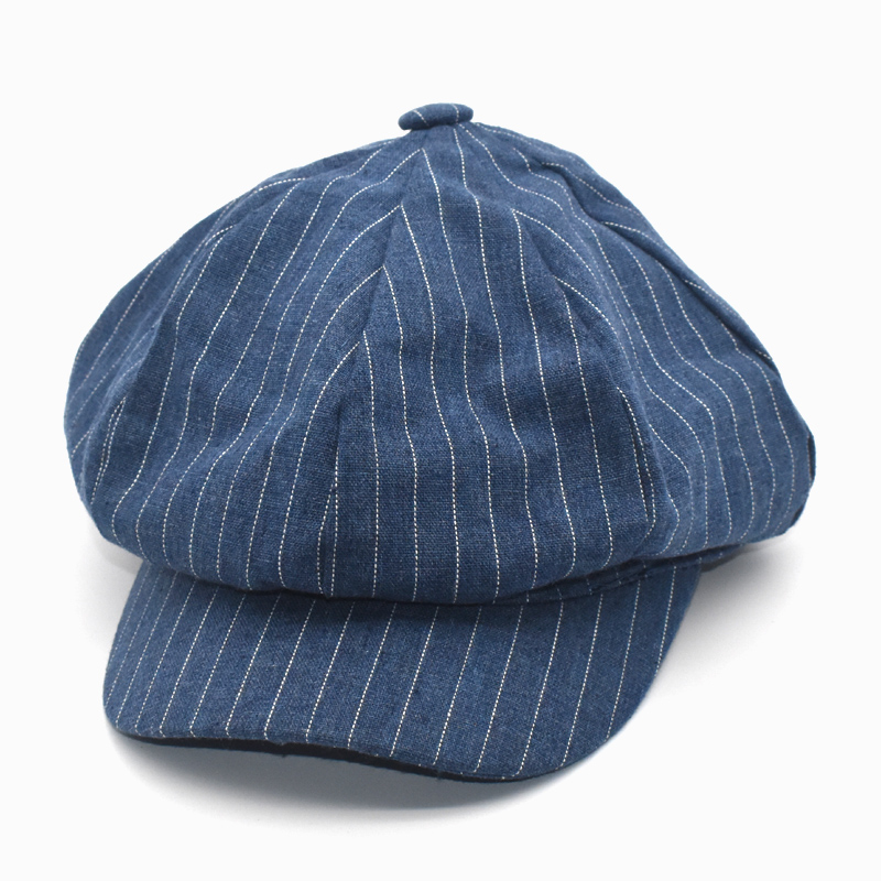 

New Ladies Cotton And Linen Octagonal Hat Female Spring And Autumn Leisure British Beret Wool Female Hat Detective C6, Brown