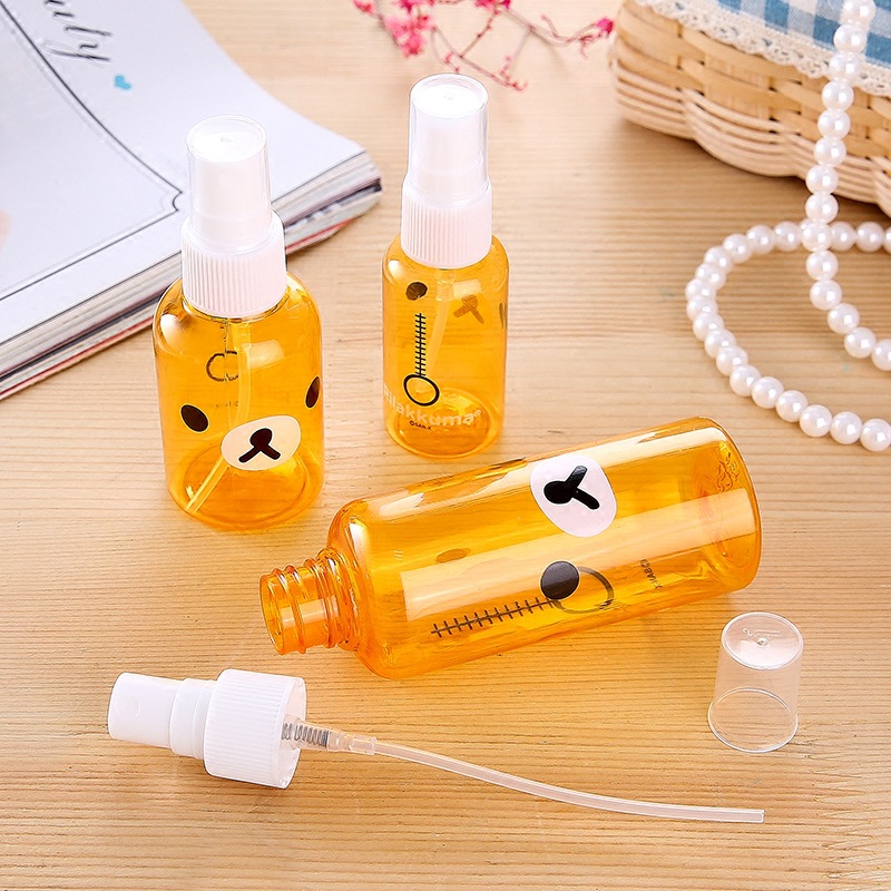 

1PC Cartoon Spray Bottle Refillable Travel Bottles Transparent Plastic Bottle Portable Bear Round Spray Makeup Tools