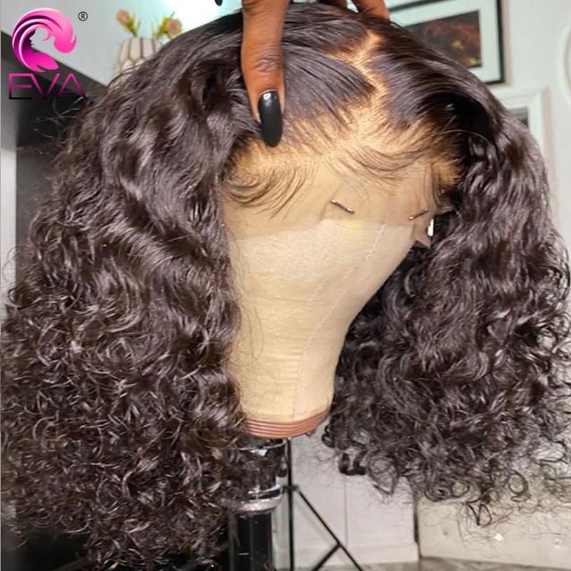 

Eva Hair Lace Front Wig Brazilian Gluless Lace Front Human Hair Wigs Pre Plucked Remy Water Wave Frontal Wig For Women, Natural color