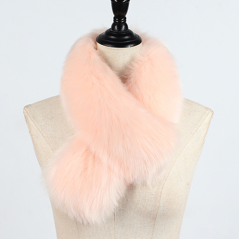 

Fashion Women's Faux Fur Scarf 2020 New Winter Warm Thicken Neck Wraps Luxury Fluffy Shawl Elegant Chic Pure Color Fur Collar