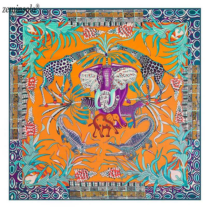 

Silk Scarf Satin Long Scarves for Women Shawl Smooth Soft Women's Bandana Scarf High Quality Print Hijab 130*130cm