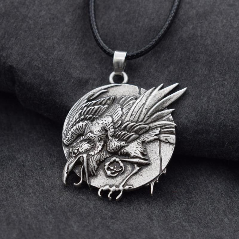 

SanLan 12pcs Norse Vintage Men Celtics Raven necklace Crow pendants