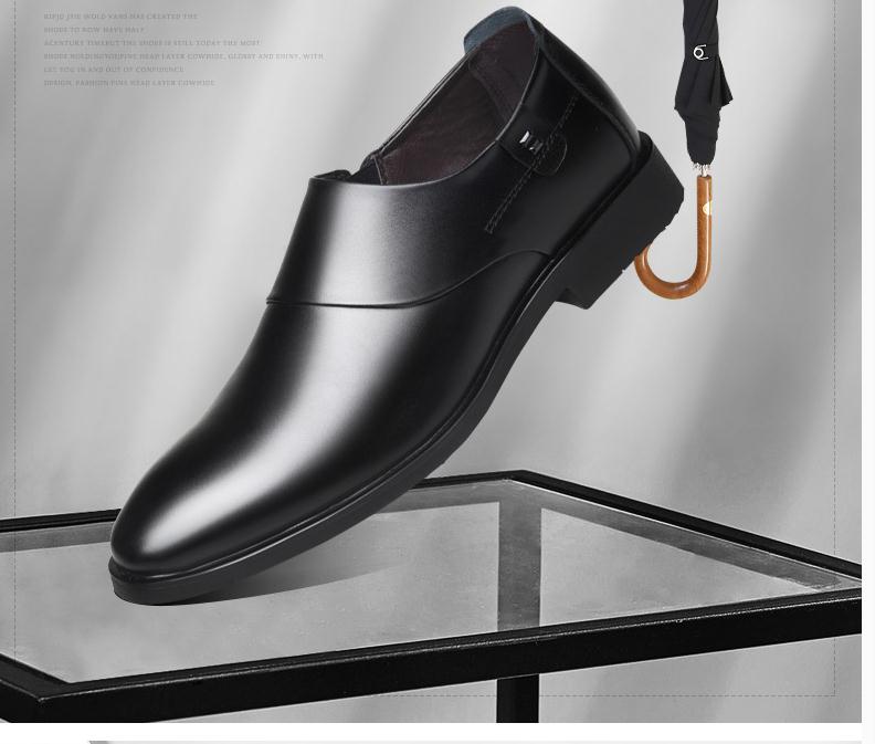 

2020 Spring and Autumn with New style fashion Low heel pointed end Men's shoes @NM16, Black