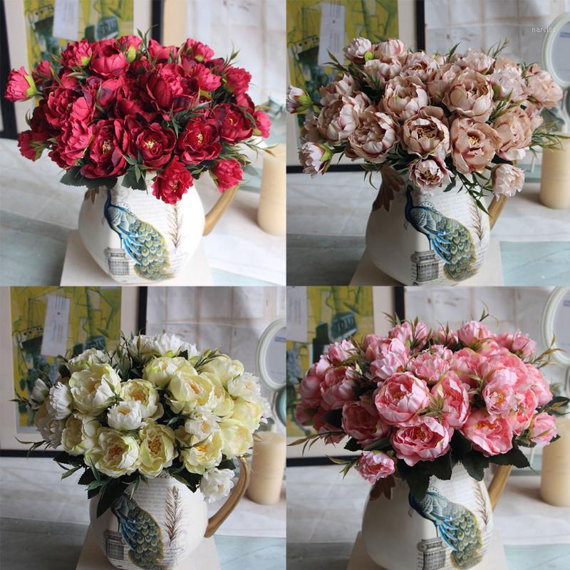 

8 Heads/Bouquet Mariage Christmas Simulation Real Touch Artificial Peony Flower Valentines Day Gift Fake Flower1