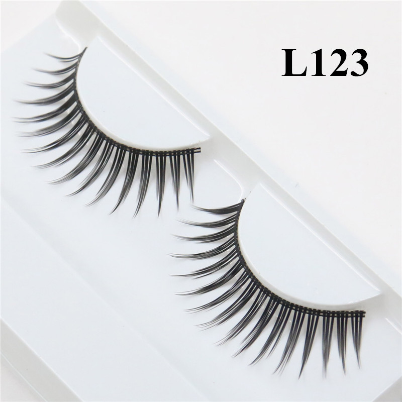 

1 Pair Cheap False Eyelash Extension 3D Mink Strip Lashes Faux Natural Mink Eyelashes Extension Packaging L123