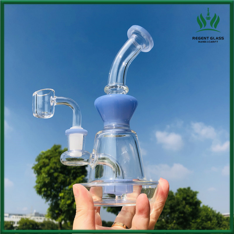 

Hookah 7.7 Inch Glass Bong Water Pipes Showerhead Percolator Bong Beaker Base Male Joint 4mm Thickness Quartz Banger Bowl Pipe Free Shipping