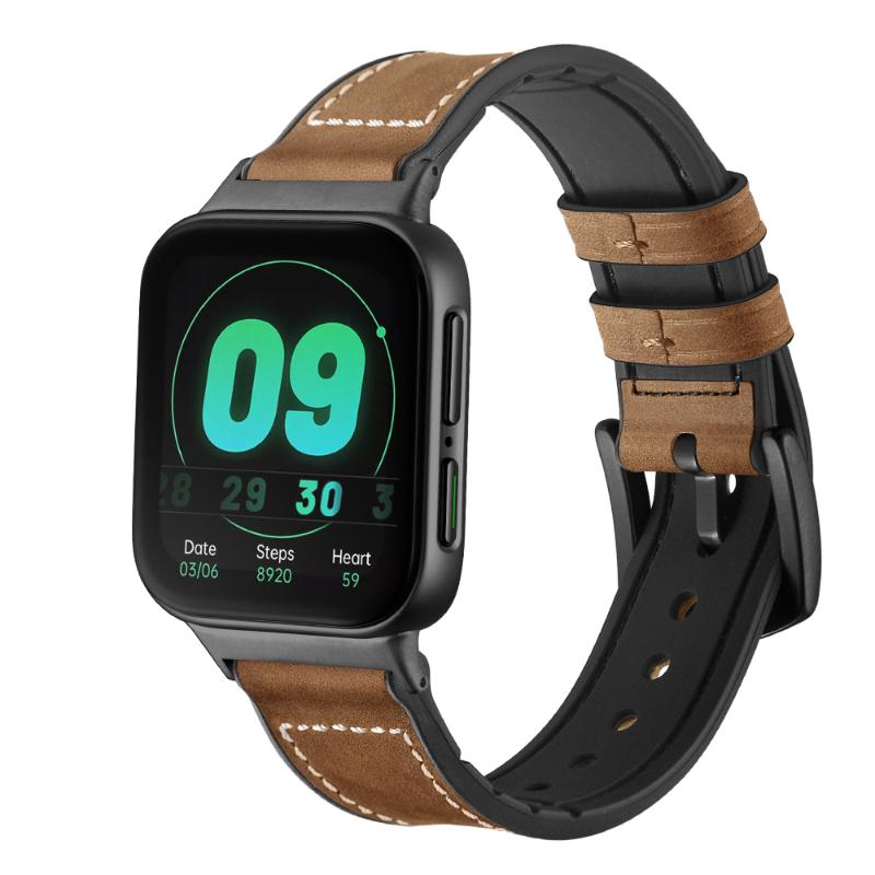 

Black Brown Leather Strap For Oppo watch 46mm Replacement Watch band Bracelet Belt for Oppo 41mm wristband