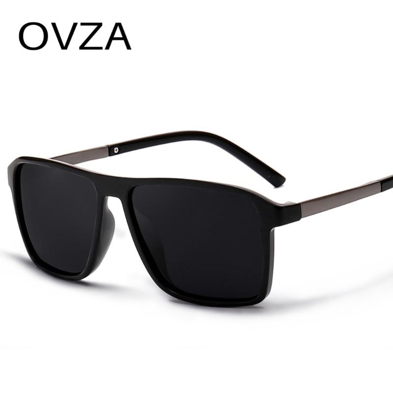 

OVZA 2020 New Polarized Sunglasses Men Mirrored Driving Glasses Black Rectangle Sunglasses Male Cool Fashion Classic S6076