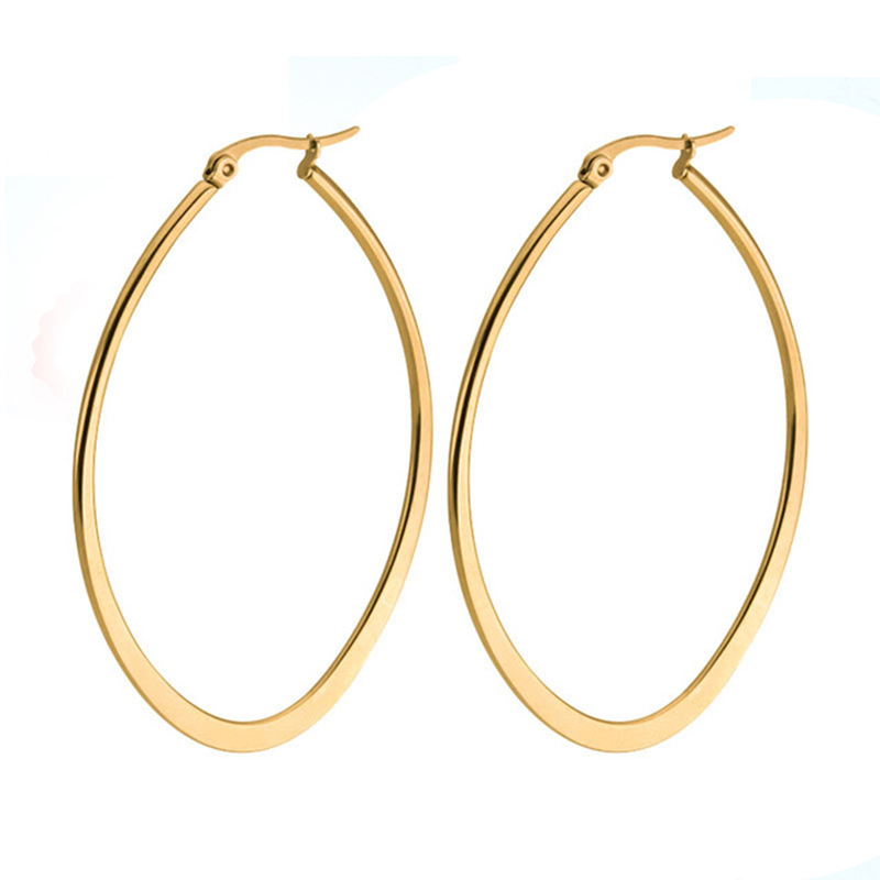 

Hoop & Huggie Big Earrings For Women Ear Fashion Rings Gold Black Accesories Jewelry Earring Round Golden Stainless Steel Circle