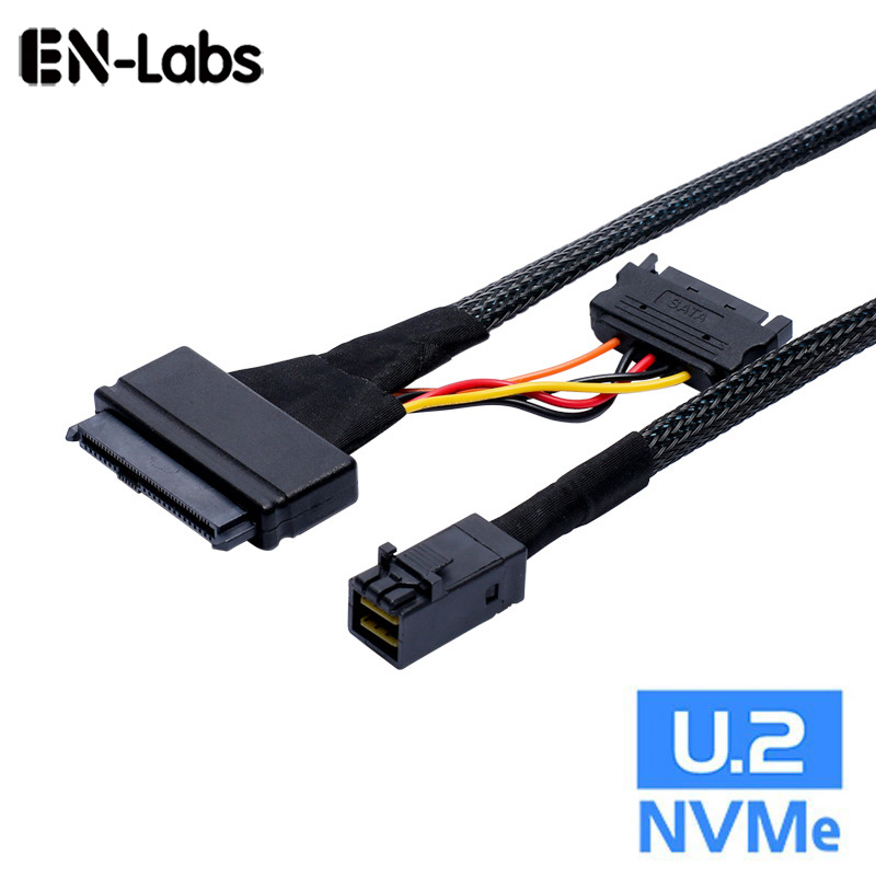 

En-Labs Internal HD Mini SAS SFF-8643 to U.2 SFF-8639 NVMe PCIe SSD Adapter Cable with SATA Power for Intel SSD 750 P3600 P3700