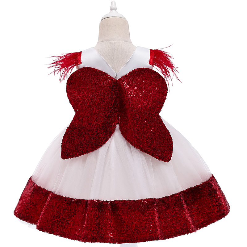 

Red Girl Christmas Princess Dress For Baby Girls Wedding Birthday Party Dresses Kids New Year Costume Children's Autumn Clothes, Pink