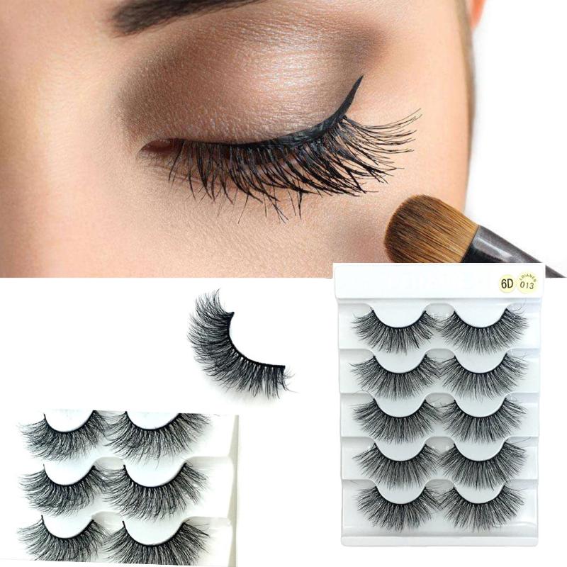 

Luxury Makeup 5Pair 3D Cheap False Eyelashes Lashes Fluffy Strip Eyelashes Long Natural Party Soft Mink Eyelash Extension