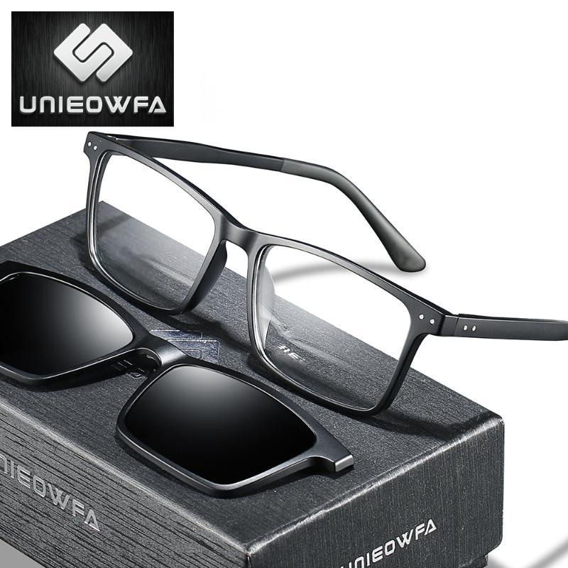 

Retro Optical Glasses Frame Men Myopia Prescription Eyeglasses Frame Men Vintage Polarized Magnet Clip on Sunglasses Rectangle