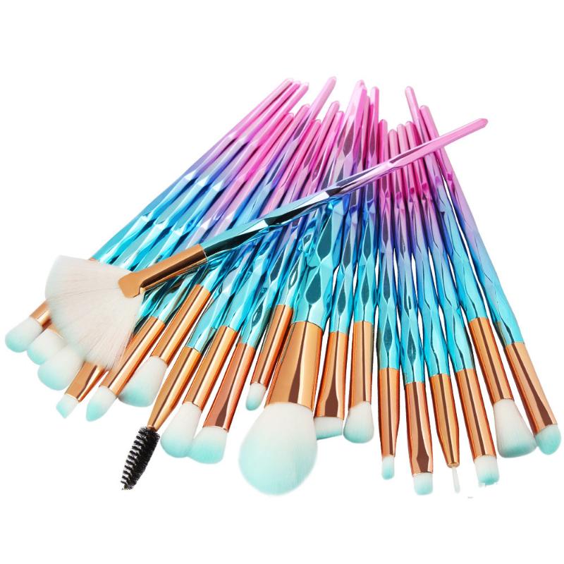

20pcs Diamond Makeup Brush Set Eye Brush Beauty Tools Fan Powder Eyeshadow Contour Beauty Cosmetic Colorful For Make Up Tool