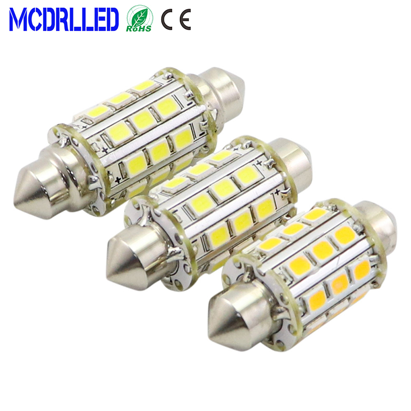 

Mcdrlled 2.5W Car Interior Lights Canbus Festoon 36mm 39mm 42mm LED Bulbs Boat Navigation Signal Light 6000K White 12V 24V, As pic