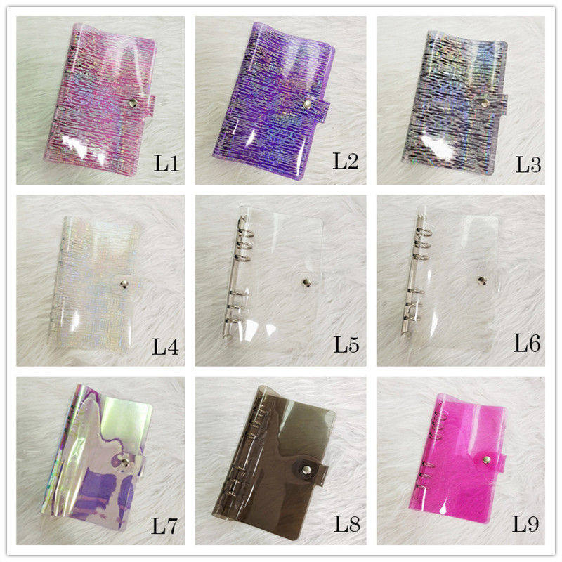 

9 Colors A6 Creative Notebook Binder PVC 6 Ring Hole Notepad Cover Scrapbook Photo Album File Folder