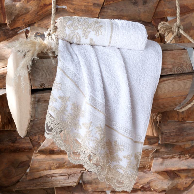 

Turkish Towel Soft Luxury Lace Hand Towel Terry Bath Face Microfiber Set 2 pcs 50x90 cm Embroidered 100% Cotton Home Gift, Pink