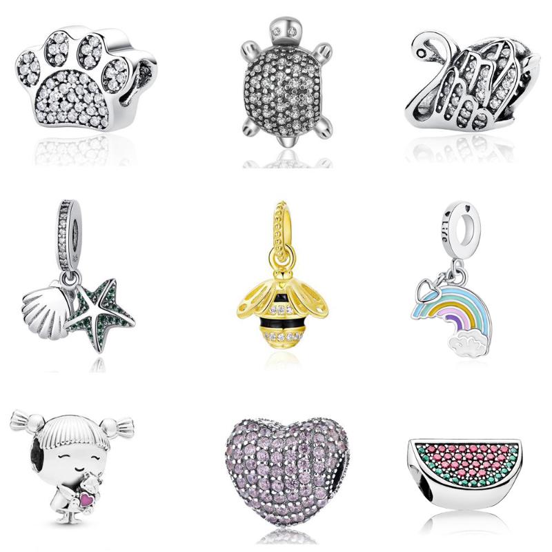 

Original Sterling Beads Charm Love Animal Pet Queen Bee Crystal Charms Fit Bracelets Women Diy Jewelry