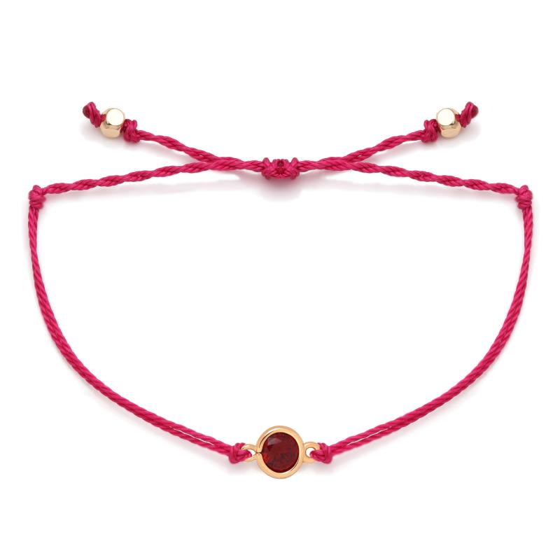 

Pretty Cute Tiny Wine Red Cubic Zirconia Brass Adjustable Charm Bracelet Women Girl 2020 New Fashion Brown Waxe String Jewelry
