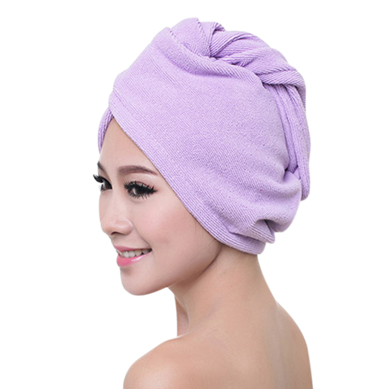 

1/4pcs Women Quickly Dry Hair Hat Microfiber Shower Cap Strong Water Absorb Drying Towel TUE88