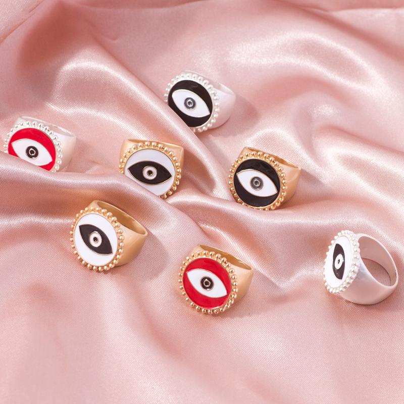 

2020 New Cute Rings Women's Wedding Alloy Drop Oil Eye Rings for Women Girls Gifts Party Fashion Female Jewelry Drop Shipping