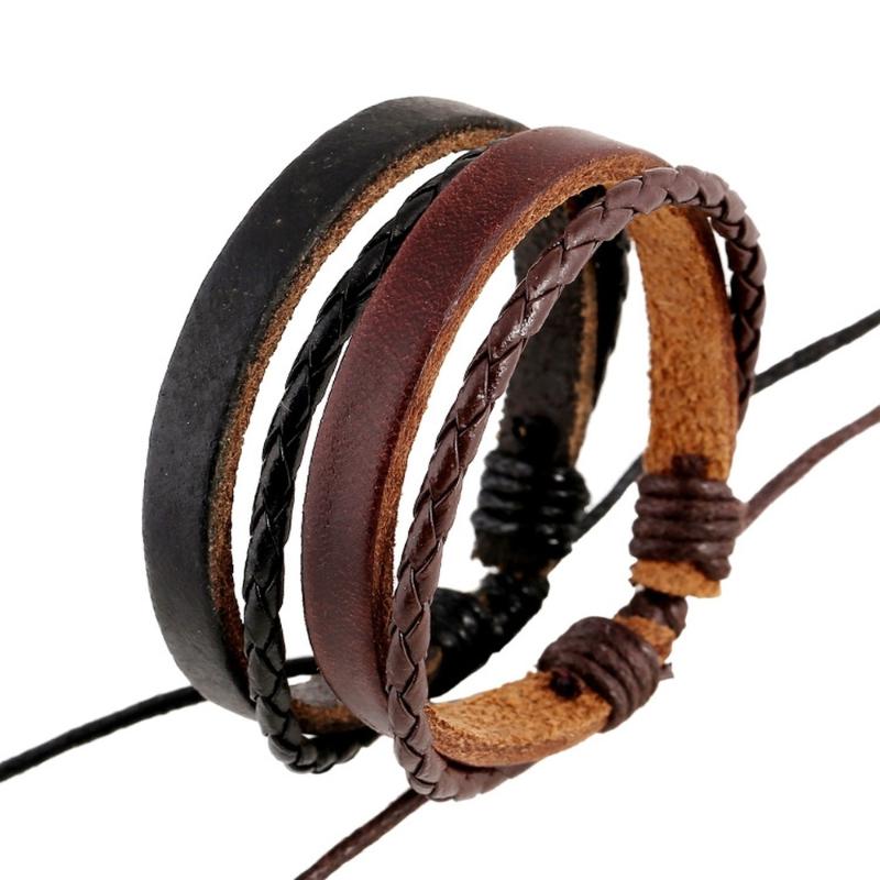 

2020 New Multi-layer Hand-woven First Layer Leather Bracelet Couple Men Women Wild Korean Retro Hand Strap Fashion Jewelry