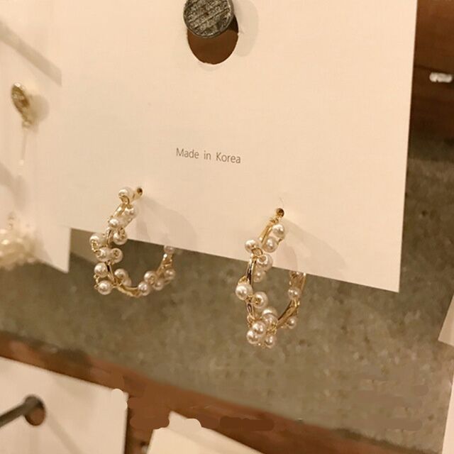 

MENGJIQIAO 2020 Korean New Style Big Hoop Earrings For Women Statement Jewelry Handmade Simulated Pearl Circle Boucle d'oreille